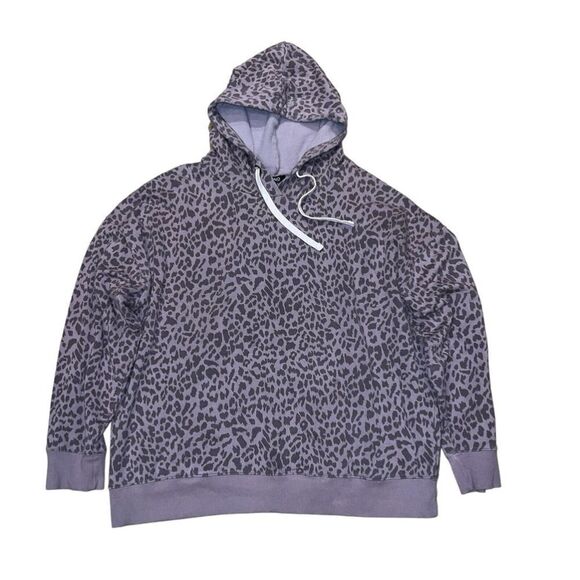 Buffalo David Bitton Women's Super Soft Hoodie Size XL Purple Leopard Print - Picture 2 of 5